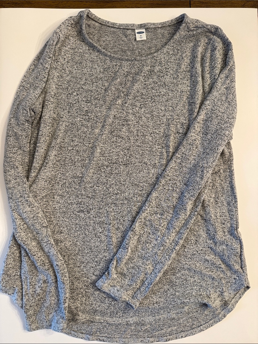 Light Old Navy Gray Women’s Long-Sleeve Knit Top - Casual Comfort